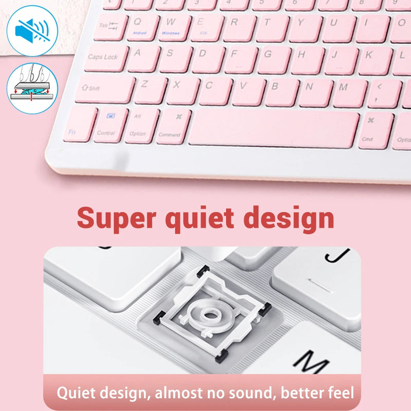 Mini teclado sem fio bluetooth teclado para ipad telefone tablet portátil teclado bluetooth e mouse para samsung xiaomi android