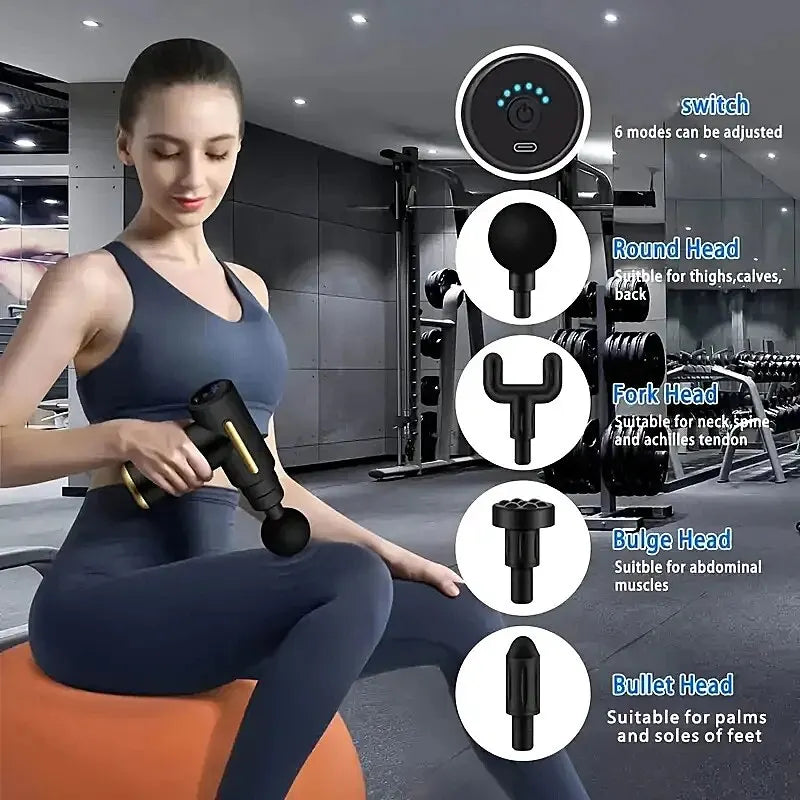 Pistola massageadora de relaxamento muscular profissional - Mini pistola de massagem elétrica para pescoço, cervical e membrana muscular fitness